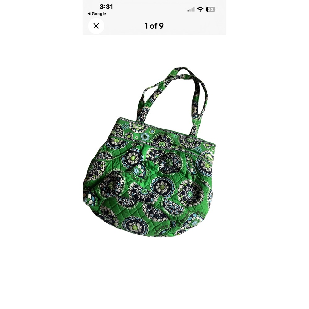 Vera Bradley Cupcake Green Morgan Tote green blue white‎